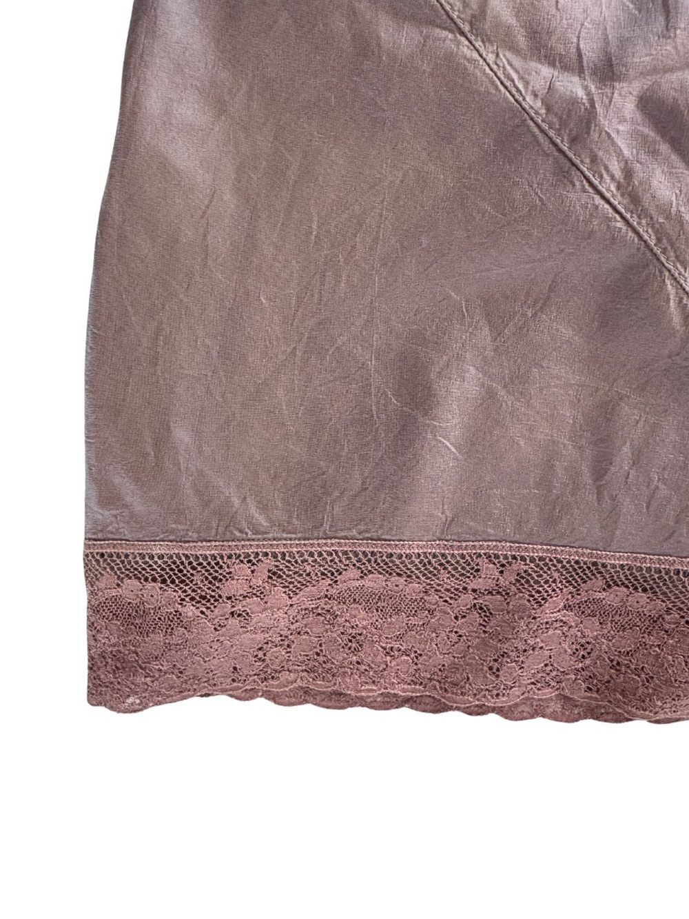 Vintage Y2K Dosa Silk Slip Skirt with Lace Trim - Picture 2 of 9
